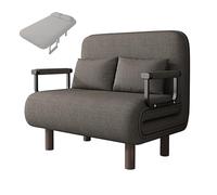 Space Saving Single Sofa Bed with Foam Mattress Foldable Design 5 Position Adjustable Backrest Perfect for Living Room & Bedroom Gray (190 * 65 * 28cm)