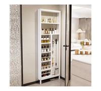 Space-Saving Slim Metal Door Shelf with Pegboard for Bathroom, Kitchen, Bedroom - Perfect Entryway Sto Solut (21.6"x74.8"x3.5") - Organize Your Space!