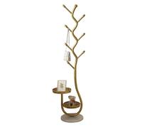 Space-Saving Small Clothing Rack Curved Tree Coat Stand Carbon Steel Double Tray Design Ideal for Living Room & Bedroom rage