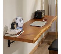 Space-Saving Solid Wood Floating Folding Table for Living Room Bedroom Balcony & Study - Compact Wall-Mounted Desk (120x45x3cm) - Multifunctional Tea Table