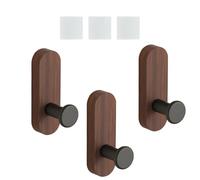 SPACE SAVING SOLID WOOD HOOKS With strong adhesive on the back, you can hang coat bags, towels and more. Space Saving Adhesive Kitchen Hooks