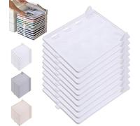 Space-Saving Stackable Clothing Organizer - Keeps Lightweight Clothes Neat & Accessible, Stackable Closet Organizer for Shirts/Jeans/Pants with Breathable Design for Wrinkle-Free Clothes (White-10PC)