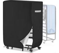 Space Saving Storage Bag for Twin Rollaway Bed 99 38 114cm with Zipper and Drawstring to Maintain Cleanliness Between Uses (600D Black)