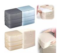 Space Saving Storage Solution for Clothes Foldable Organizer Bag with Scalable Height for Easy Use in Dorms and Homes (Gray)