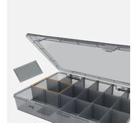 Space Saving Tool Storage Box with Removable Grids for Managing Screws Bolts Drill Bits Electronic Components and Workshop Accessories (F)
