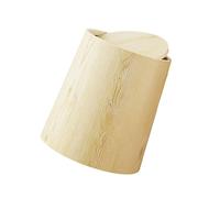 Space Saving Trash Can With Simulation Wood Grains Odor Blocking Lid Waste Bin For Household Office Use Wood Grains Trash Can With Lid