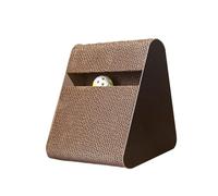 Space Saving Triangle Cat Scracker Stand features a ball that rotates for interaction
