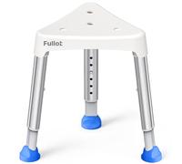 Space-Saving Triangular Shower Chair for Inside Shower, FSA/HSA Eligible 400 lbs Adjustable Shower Stool for Elderly and Disabled, Non-Slip Bathtub Chair with Stable-Bracing, Tool-Free Assembly, White