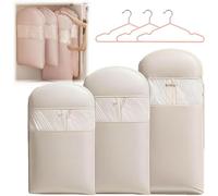 Space-Saving Vacuum Storage Bags Set - 3 Pcs Clothes Organizer for Travel & Closet, Compression Zip Bags for Space-Saving Storage, Travel Essentials, Durable & Reusable