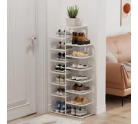 Space-Saving Veal Shoe Rack nizer, Freending White Shoe Sto Cabinet with Metal e for Entryway, Hallway & Smals, 19.3x42.1in - Perfect for Home nizat