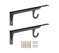 Space Saving Wall Hook Brackets Heavy Duty Closet Hook for Hanging Clothes Bags & More in Bedrooms Kitchens & Garages Closet Rod Parenthesis with Fasteners