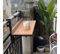 Space-Saving Wall-Mounted Balcony Bar Table - Outdoor Folding Rail Table, Compact Patio Serving Desk, Garden & Porch Furniture, 31.4x10.2in - Perfect for Small Spaces