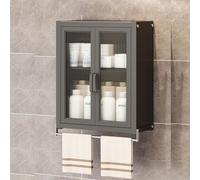 Space-Saving Wall-Mounted Bathroom Cabinet with Acrylic Doors Metal Shelf & Towel Bar - Perfect for Bathroom nization & Craft Storage Solutions