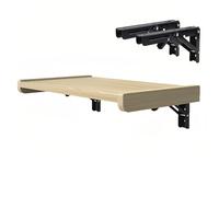 Space-Saving Wall-Mounted Drop-Down Table for Laundry Study or Bathroom - Foldable 52x30cm/20.5x11.8inch Ideal for Small Spaces (White)