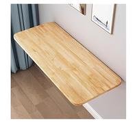 Space-Saving Wall Mounted Drop Leaf Dining Table Folding Office Desk & Laundry Table Compact Floating Laptop Workbench in Oak - 50x20cm for Small Spaces