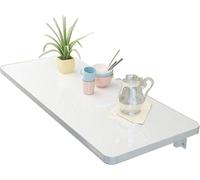 Space-Saving Wall-Mounted Drop Leaf Dining Table - Slish Wooden Folding Desk & Breakfast Bar for Smals (L100xW60cm) - Perfect for Apartments & Tiny Homes