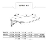 Space-Saving Wall-Mounted Drop Leaf Folding Table - Versatile White Kitchen & Dining Desk Compact 70x50cm Design Ideal for Small Spaces & Home Office