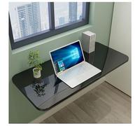 Space Saving Wall Mounted Drop Leaf Table Folding Dining & Computer Desk for Small Rooms Stylish Wooden Floating Desk for Study Dining Room Bedroom Black 100x40cm (39x16)