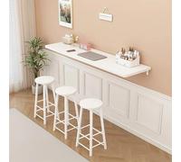 Space-Saving Wall Mounted Foldable Desk - 100x30CM Floating Table for Smals, Ideal Breakfast Bar, Laptop Workbench, Dining & Study in Balcony, Bedroom & Kitchen
