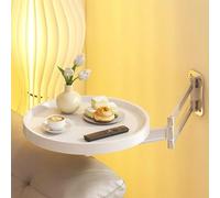 Space-Saving Wall-Mounted Folding Coffee Table - 180° Flip-Out Nightstand & Extendable Dining Table for Home, Kitchen & Small Spaces - Modern Versatile Design for Ultimate Convenience