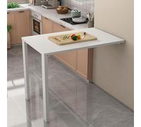 Space-Saving Wall-Mounted Folding Desk - Compact White Dining Table for Small Spaces, Hideaway Kitchen Table (31.5"x11.8") - Perfect for Home Offices & Apartments