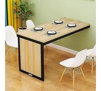 Space-Saving Wall-Mounted Folding Desk - Multi-Functional Collapsible Computer Table & Floating Dining Table for Home Office, Kitchen, Bar - Compact Green Design, Small Size