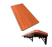 Space-Saving Wall Mounted Folding Dining Table - Multi-Functional Fold Down Desk for Small Spaces Kitchen Office Home Bar Walnut Finish (40x30cm)