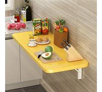 Space-Saving Wall-Mounted Folding Drop Leaf Table for Kitchen & Dining - Versatile Computer Desk with Trestle Design Blue 80x40cm