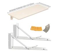 Space-Saving Wall Mounted Folding Table - 70cm x 55cm Drop Leaf Desk for Kitchen Office Laundry Room - Stylish Gray Wooden Floating Dining Table