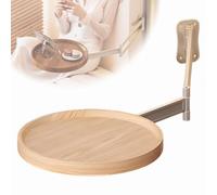 Space-Saving Wall-Mounted Folding Table - Adjustable Round Coffee Tray, Retractable Floating Desk, Multi-Angle Small Folding Table, Compact Log Color Design for Home & Office
