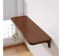 Space-Saving Wall-Mounted Folding Table, Brown Drop-Leaf Design for Laundry Room, Kitchen & Home, Compact 100x40cm, Versatile & Stylish Folding Wall Table.