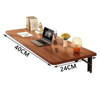 Space-Saving Wall Mounted Folding Table - Compact 80x40CM Floating Desk for Home Office Kitchen Laundry Study & Dining - Stylish Brown Workstation