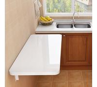 Space-Saving Wall-Mounted Folding Table - Foldable Kitchen Desk for Small Spaces Strong Load-Bearing Multipurpose Wall Desk for Living Room Kitchen Bedroom