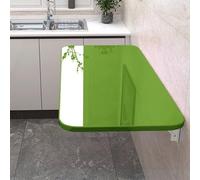 Space Saving Wall Mounted Folding Table Green Drop Leaf Wooden Desk for Kitchen Dining Room Office Laundry Compact Floating Computer Table (90cm x 35cm)