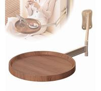 Space-Saving Wall-Mounted Folding Table Round Retractable Coffee Desk Adjustable Floating Tray Cact Small Tables for Home & Office (Brown)