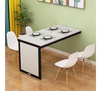 Space-Saving Wall-Mounted Folding Table with Hidden Support Pole | Multi-Functional 90x60cm (35x24in) Modern Design for Dining Kitchen Bedroom | Stylish Black Frame