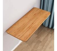 Space-Saving Wall-Mounted Folding Table - Wooden Drop Leaf Dining Desk with Iron Bracket 60CM Wall Workbench for Kitchen & Home Compact Design for Small Spaces