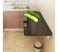 Space-Saving Wall-Mounted Kinder Desk, Folding Dining Table for Kitchen, 16x12in Compact Writing Table, Versatile Workstation, Black 40x30cm