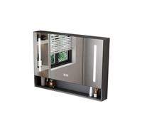 Space-Saving Wall-Mounted Medicine Cabinet, Smart Touch Cosmetic, Pressure-Resistant, Deformable Shelves, Upgrade Dark Gray Design
