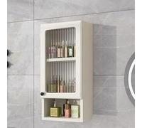 Space-Saving Wall-Mounted Medicine Cabinet with Glass Doors - Stylish Narrow Storage Solution for Over-the-Toilet Ideal for College Dorms Kitchens & Laundry Rooms