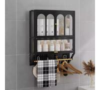 Space-Saving Wall-Mounted Metal Cabinet with Adjustable Towel Bar - Perfect Bathroom for Dorms Kitchens and Vanities - Smart Above Toilet Storage Solution