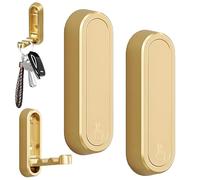 Space-Saving Wall-Mounted Metal Hooks for Bathroom - 2-Pack Gold Foldable Coat and Key Hangers Stylish and Functional Bathroom Organizer