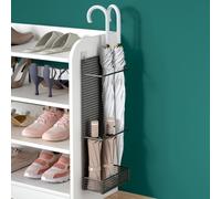 Space Saving Wall Mounted Umbrella Holder Made of Iron for Home Apartment or Office Entryway Wet Umbrella Storage Solution (20cm White)