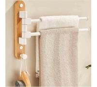 Space-saving Walnut Wood Swivel Towel Bar - Wall-mounted Folding Rack For Bathroom & Kitchen, 2 Arm Design For Easy Access & Efficient Drying Beech 2Bar