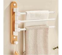 Space-saving Walnut Wood Swivel Towel Bar - Wall-mounted Folding Rack For Bathroom & Kitchen, 2 Arm Design For Easy Access & Efficient Drying Beech 3Bar