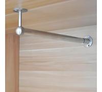 Space-Saving Wardrobe Rail - L-Shaped Closet Rods for Easy Assembly Heavy-Duty Clothes Hanging Bar for Laundry Room & Bathroom 140cm (55 1/8") Short Bracket