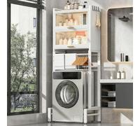 Space-Saving Washing Machine Shelf Rack Freestanding Dryer Shelving Unit for Laundry Room Bathroom & Balcony - Sturdy Versatirage Solution