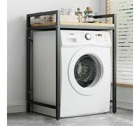 Space-Saving Washing Machine Shelf with Hanging Rod - Over Toilet Drum Storage Rack for Washer & Dryer, Ideal for Laundry Room nization
