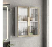 Space-Saving White Bathroom Wall Cabinet - Double Door Storage Unit Wall-Mounted Medicine Cabinet Over-The-ToiletRack (50x14x60cm) for Kitchen & Bathroom Storage