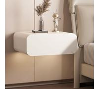 Space Saving White Wall Mounted Shelf with Metal Drawer and Rail 35cm/14in Versatile Storage Solution for Bedroom and Veranda